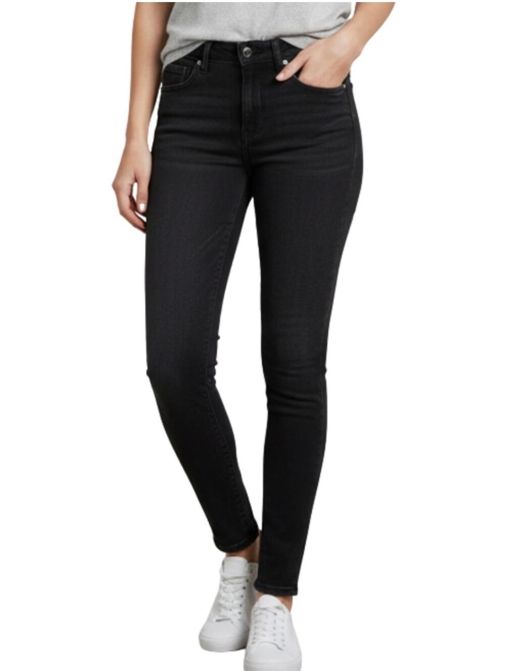 Loft skinny jeans, black, stretch, ankle length, Size 25/0
